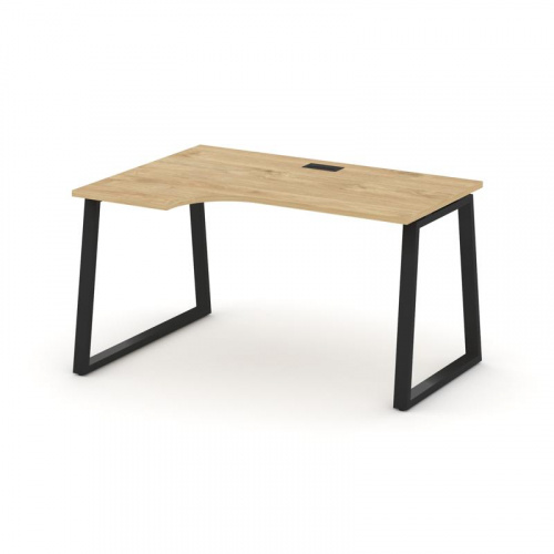 Style Project Стол рабочий эргоном. SN-6T1.SPA-001(L) Акация Лорка/Металл Антрацит/Заглушка Пластик