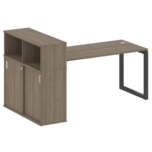 Стол офисный с шкафом-купе на О-обр. м/к Metal System Quattro 50БО.РС-СШК-3.4
