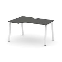 Style Project Стол рабочий эргоном. SN-6A.SPA-022(L) Антрацит/Металл Белый 1580*800/980*750