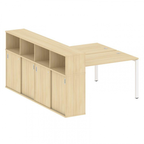 Бенч-система с шкафом-купе на П-обр. м/к Metal System БП.РС-СШК-4.3