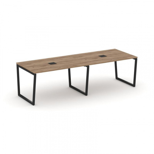 Style Project Стол переговорный SN-4T2.SPRG-011 Акация Лорка/Металл Антрацит/Заглушка Металл Антраци фото 6