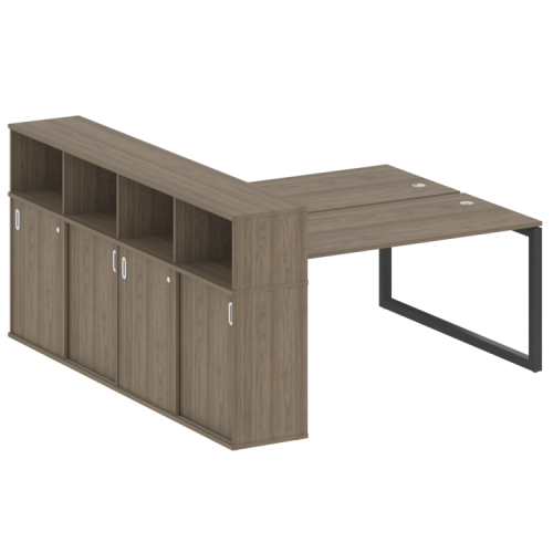 Бенч-система с шкафом-купе на О-обр. м/к Metal System Quattro 50БО.РС-СШК-4.4