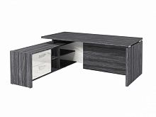 Стол с опорной тумбой FI-119L.GG Древесина Графит/Мрамор Леванто белый