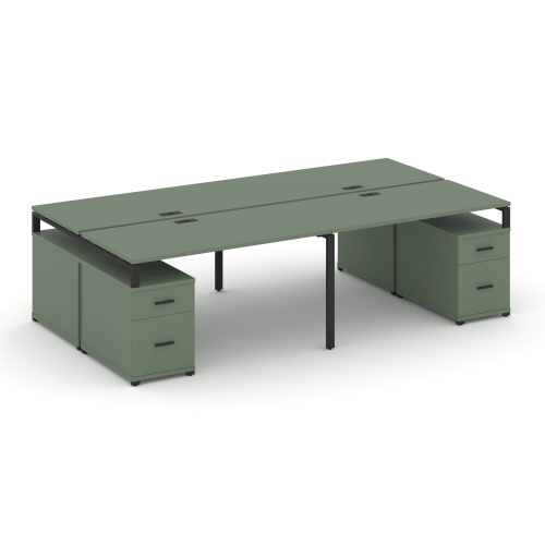 Бенч-система на 4 места с 2 опорными тумбами Concept CN.DRS-332