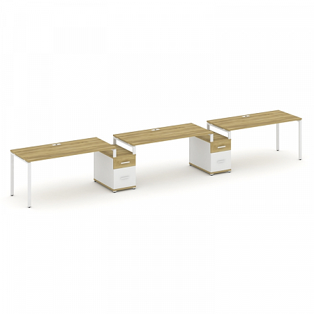 Бенч-система на 3 места с 2 опорными тумбами Concept CN.ORS-332