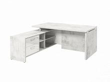 Стол с опорной тумбой FI-117L.GG Хромикс белый/Мрамор Леванто белый