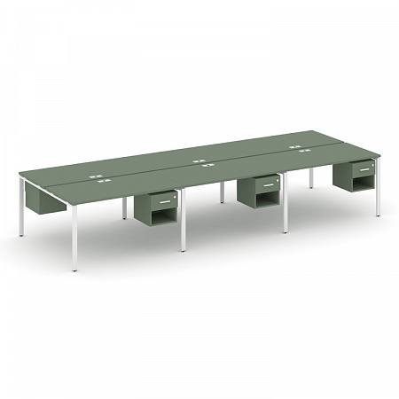 Бенч-система на 6 мест с подвесными тумбами Concept CN.DRS-157