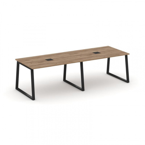 Style Project Стол переговорный SN-6T1.SPRG-011 Акация Лорка/Металл Антрацит/Заглушка Металл Антраци фото 9