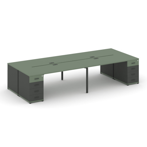 Бенч-система на 4 места с 2 опорными тумбами Concept CN.DRS-425 фото 2