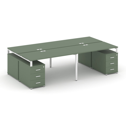 Бенч-система на 4 места с 2 опорными тумбами Concept CN.DRS-325