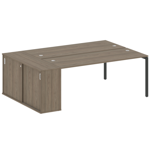 Бенч-система с шкафом-купе на П-обр. м/к Metal System Quattro 40БП.РС-СШК-1.5