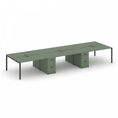 Бенч-система на 6 мест с 2 опорными тумбами Concept CN.DRS-453