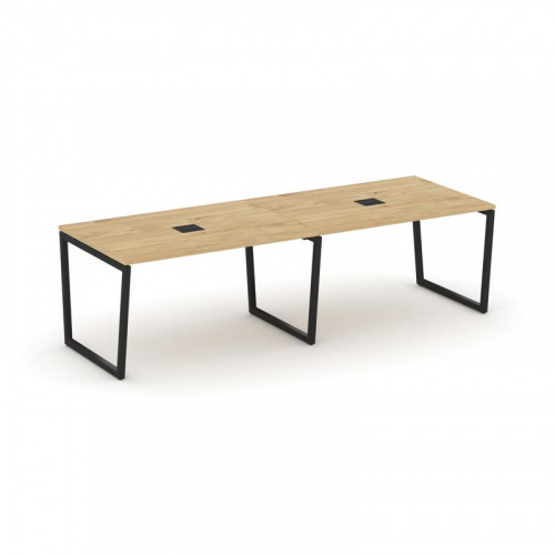 Style Project Стол переговорный SN-4T2.SPRG-011 Акация Лорка/Металл Антрацит/Заглушка Металл Антраци