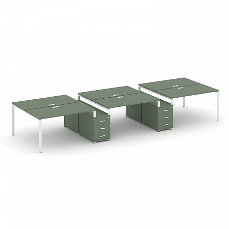 Бенч-система на 6 мест с 2 опорными тумбами Concept CN.DRS-334