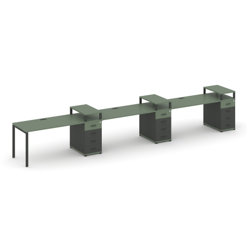 Бенч-система на 3 места с 3 опорными тумбами Concept CN.ORS-460 фото 2